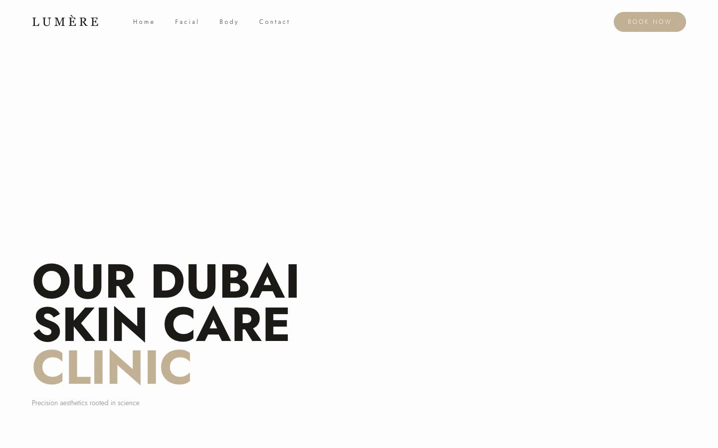 Lumère website, home page